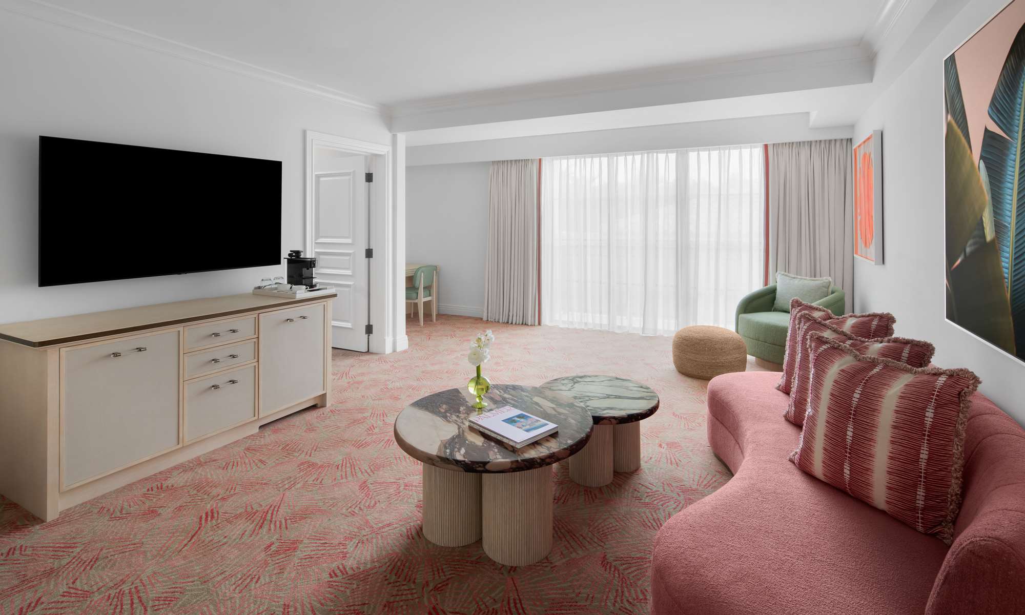 Premier One Bedroom Living Room - Palm House